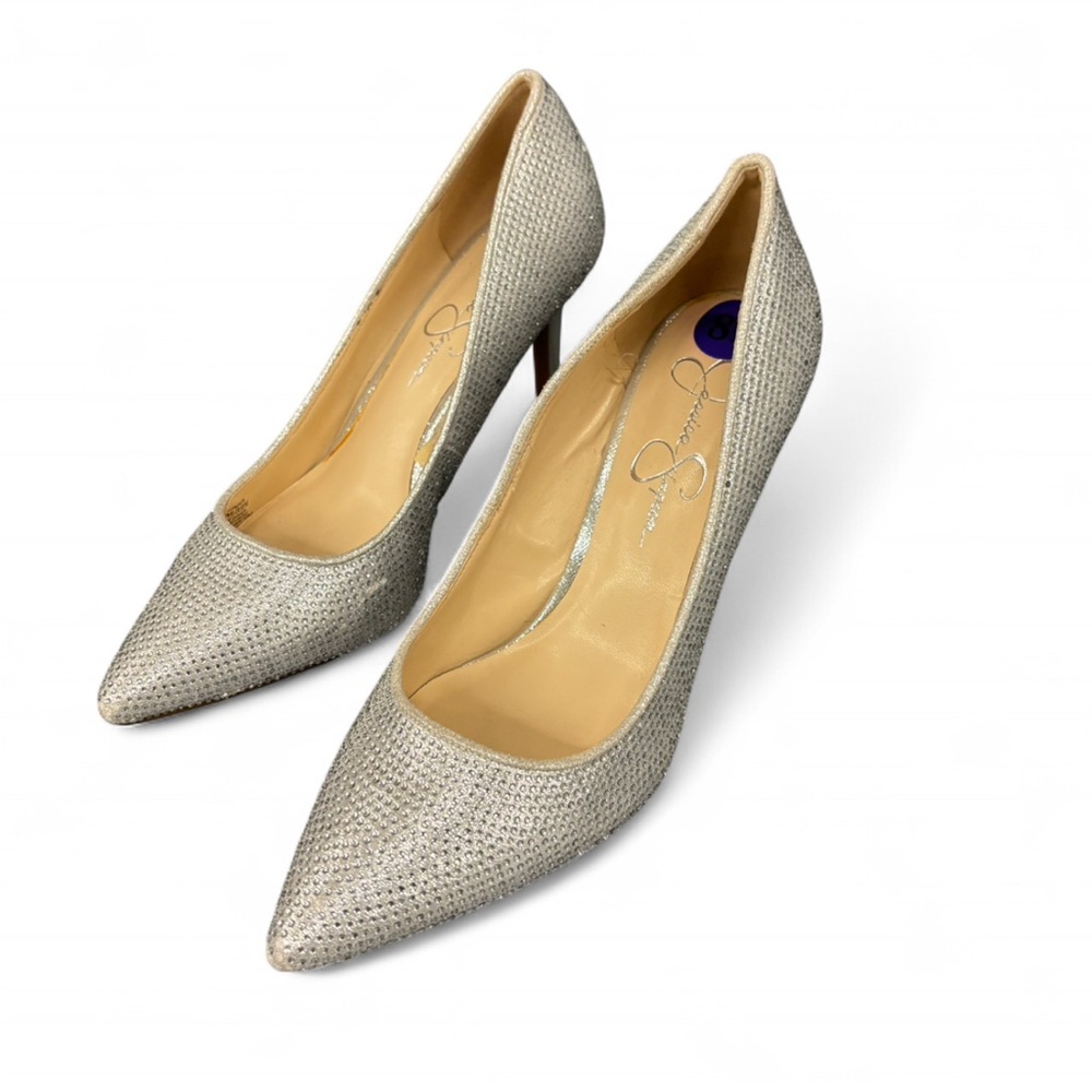 Silver Heels Pumps - Jessica Simpson Bedazzled Sparkle!